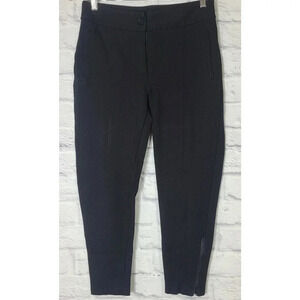 Betabrand Cigarette Dress Yoga Pants Womens Petite Medium Black Skinny Ankle Zip